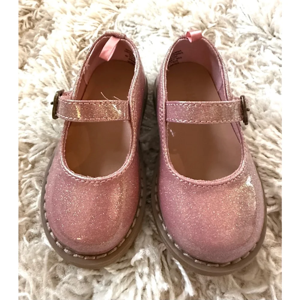 Toddler Old Navy Mary Janes Size 5 Pink Glitter Shoes